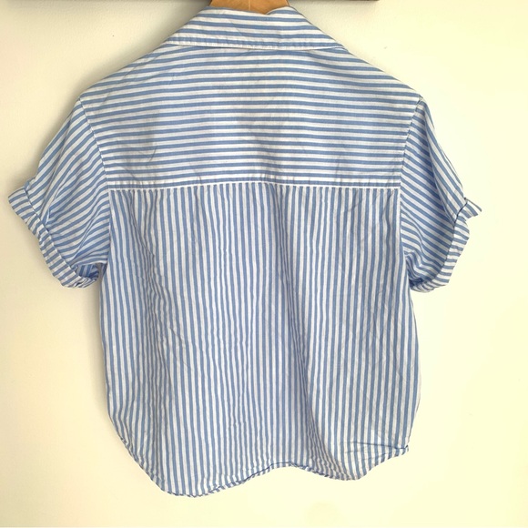 Melissa Nepton Gen blue stripe cotton button down shirt - Picture 5 of 5
